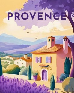 Figuredart Broderie Diamant - Affiche Poster Provence | Broderie Diamant Affiche Vintage