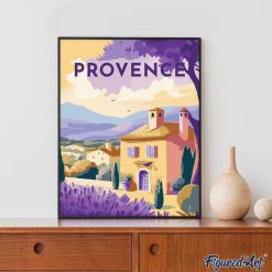 Figuredart Broderie Diamant - Affiche Poster Provence | Broderie Diamant Affiche Vintage