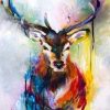 Figuredart Portrait De Cerf Color | Animaux