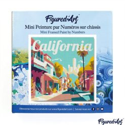 Figuredart Mini Peinture Par Numros 20X20Cm Avec Cadre Rue En Californie | Paysages