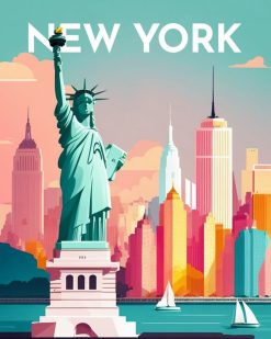 Figuredart Broderie Diamant - Affiche Poster New York | Broderie Diamant Ville