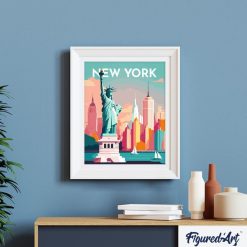 Figuredart Broderie Diamant - Affiche Poster New York | Broderie Diamant Ville