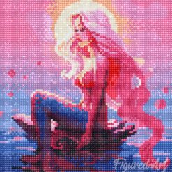 Figuredart Mini Diamond Painting 25X25Cm - Sirne Rose | Broderie Diamant Romantique