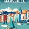 Figuredart Broderie Diamant - Affiche Poster Marseille | Broderie Diamant Affiche Vintage