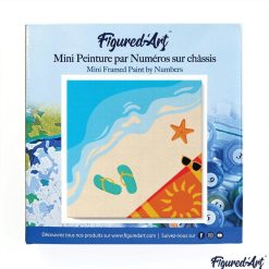 Figuredart Mini Peinture Par Numros 20X20Cm Avec Cadre A La Plage | Paysages