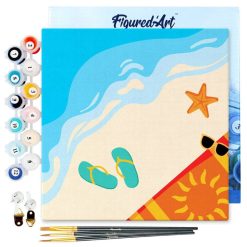 Figuredart Mini Peinture Par Numros 20X20Cm Avec Cadre A La Plage | Paysages