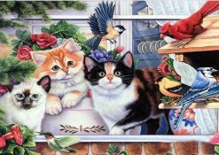 Figuredart Broderie Diamant - Chats Et Oiseaux | Broderie Diamant Animaux