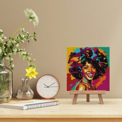 Figuredart Mini Peinture Par Numros 20X20Cm Avec Cadre Femme Afro Pop Art | Pop Art