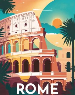 Figuredart Broderie Diamant - Affiche Poster Rome | Broderie Diamant Ville