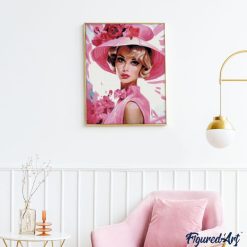 Figuredart Broderie Diamant - Diva Au Chapeau Rose | Broderie Diamant Romantique