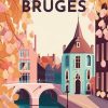 Figuredart Broderie Diamant - Affiche Poster Bruges | Broderie Diamant Ville