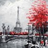 Figuredart Tour Eiffel Et Arbres Rouges | Ville