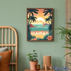 Figuredart Affiche Vintage Hawaii | Ville