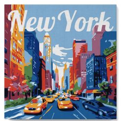 Figuredart Mini Peinture Par Numros 20X20Cm Avec Cadre New York | Paysages