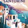 Figuredart Affiche Vintage Santorin | Affiche Vintage