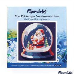 Figuredart Mini Peinture Par Numros 20X20Cm Avec Cadre Boule Neige Et Pre No00Ebl | Noel