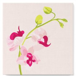 Figuredart Mini Peinture Par Numros 20X20Cm Avec Cadre Branche D'Orchide 2 | Fleurs