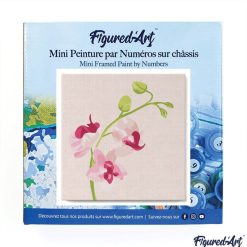 Figuredart Mini Peinture Par Numros 20X20Cm Avec Cadre Branche D'Orchide 2 | Fleurs