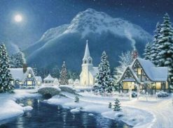 Figuredart Broderie Diamant - Village Sous La Neige | Broderie Diamant Paysages