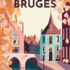 Figuredart Affiche Vintage Bruges | Ville