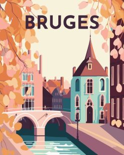 Figuredart Affiche Vintage Bruges | Ville