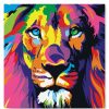 Figuredart Mini Peinture Par Numros 20X20Cm Avec Cadre Lion Pop Art | Animaux