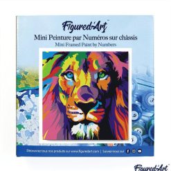 Figuredart Mini Peinture Par Numros 20X20Cm Avec Cadre Lion Pop Art | Animaux