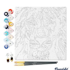 Figuredart Mini Peinture Par Numros 20X20Cm Avec Cadre Lion Pop Art | Animaux