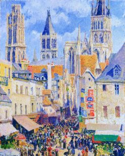 Figuredart Broderie Diamant - Rue De L'Picerie, Rouen - Camille Pissarro | Broderie Diamant Ville