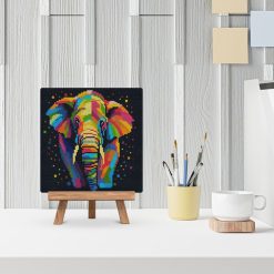 Figuredart Mini Diamond Painting 25X25Cm - Lphant Abstrait Pop Art | Broderie Diamant Animaux