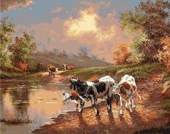 Figuredart Vaches Au Bord De L'Eau | Paysages