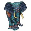 Figuredart Puzzle 2D En Bois - Elphant Bleu | Puzzle En Bois 2D