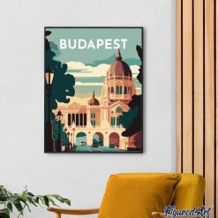 Figuredart Broderie Diamant - Affiche Poster Budapest | Broderie Diamant Affiche Vintage