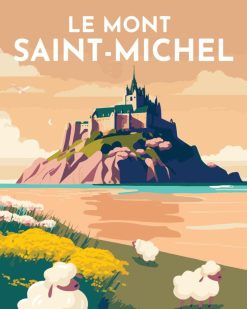 Figuredart Affiche Vintage Mont Saint-Michel | Paysages