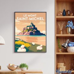 Figuredart Affiche Vintage Mont Saint-Michel | Paysages