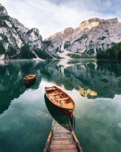 Figuredart Barque Et Lac De Montagne | Paysages