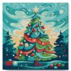 Figuredart Mini Peinture Par Numros 20X20Cm Avec Cadre Sapin De No00Ebl Abstrait | Noel