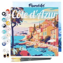 Figuredart Mini Peinture Par Numros 20X20Cm Avec Cadre Cte D'Azur | Ville