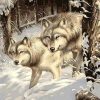 Figuredart Loups Guettant Dans La Neige | Animaux