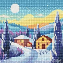 Figuredart Mini Diamond Painting 25X25Cm - Nuit D'Hiver En Toscane | Broderie Diamant Paysages