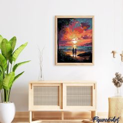 Figuredart Couple Et Coucher De Soleil Color | Romantique