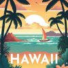 Figuredart Broderie Diamant - Affiche Poster Hawaii | Broderie Diamant Paysages