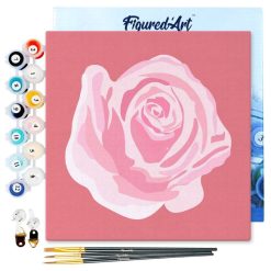 Figuredart Mini Peinture Par Numros 20X20Cm Avec Cadre Corolle De Rose 2 | Fleurs