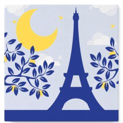 Figuredart Mini Peinture Par Numros 20X20Cm Avec Cadre Paris Sous La Lune | Ville