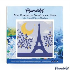 Figuredart Mini Peinture Par Numros 20X20Cm Avec Cadre Paris Sous La Lune | Ville