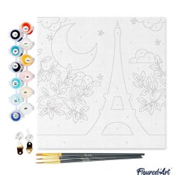 Figuredart Mini Peinture Par Numros 20X20Cm Avec Cadre Paris Sous La Lune | Ville