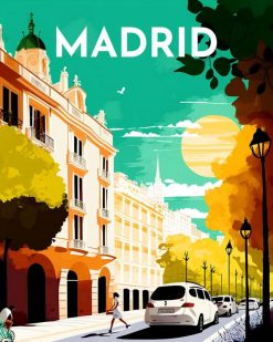 Figuredart Broderie Diamant - Affiche Poster Madrid | Broderie Diamant Ville