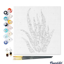 Figuredart Mini Peinture Par Numros 20X20Cm Avec Cadre Plante Grasse | Fleurs