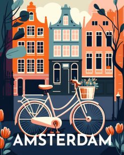 Figuredart Broderie Diamant - Affiche Poster Amsterdam | Broderie Diamant Ville