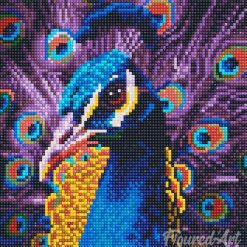 Figuredart Mini Diamond Painting 25X25Cm - Paon Lgant | Broderie Diamant Animaux